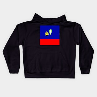 Sporty Liechtenstein Design on Black Background Kids Hoodie